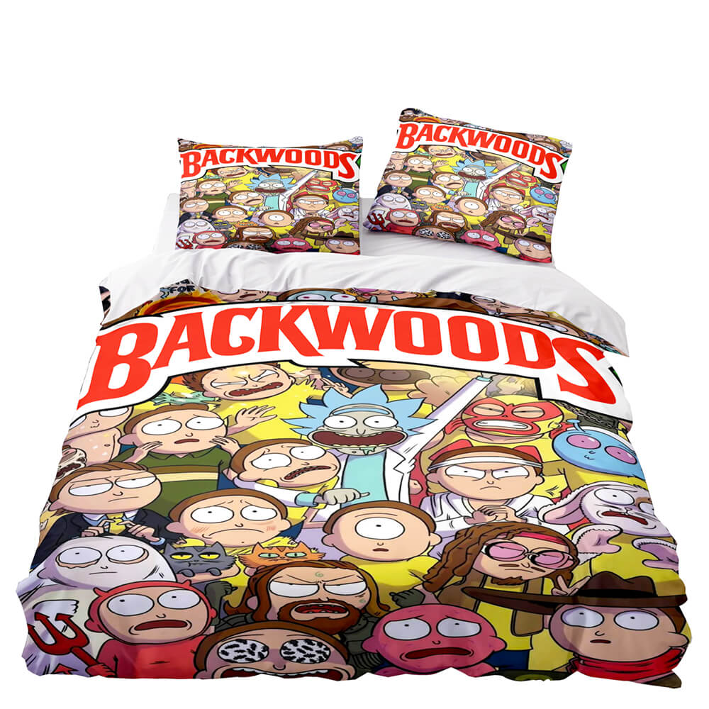 Backwoods Rick and Morty Cosplay 3 Piece Bedding Duvet Cover Sets (Online Order Only)