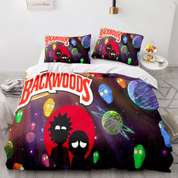 Backwoods Rick and Morty Cosplay 3 Piece Bedding Duvet Cover Sets (Online Order Only)