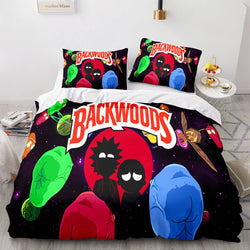 Backwoods Rick and Morty Cosplay 3 Piece Bedding Duvet Cover Sets (Online Order Only)