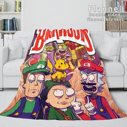 Rick And Morty Super Soft Flannel Fleece Blanket (Online Order Only)