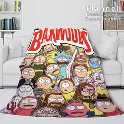 Rick And Morty Blanket Super Soft Flannel Fleece Throw Blanket Sets (Online Order Only)