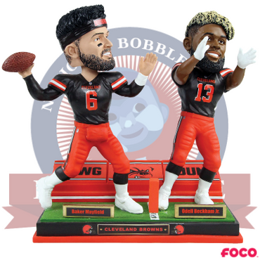 Baker Mayfield and Odell Beckham Jr. Cleveland Browns Passing Dual Bobblehead (ONLINE ORDER ONLY)