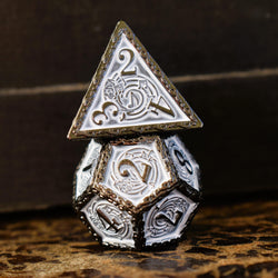 PRE-ORDER || Ballad of the Bard Black and White Metal Dice Set