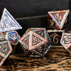 PRE-ORDER || Ballad of the Bard Bloodstained Silver Metal Dice Set