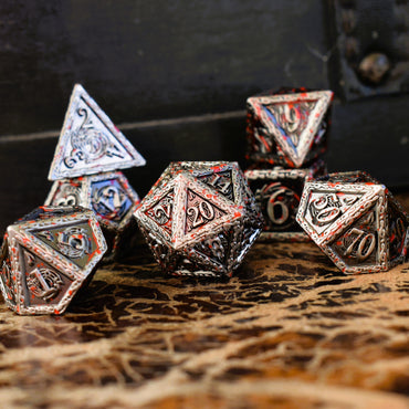PRE-ORDER || Ballad of the Bard Bloodstained Silver Metal Dice Set