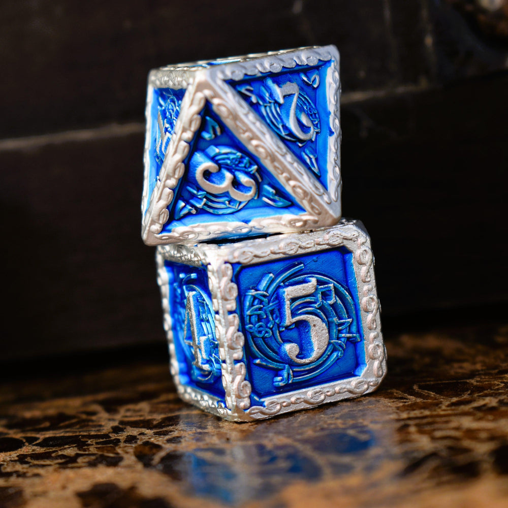 PRE-ORDER || Ballad of the Bard Blue and Silver Metal Dice Set