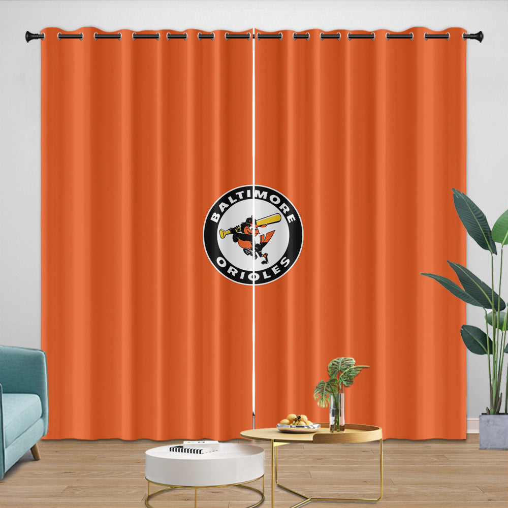 Baltimore Orioles Curtains Blackout Window Drapes Room Decoration (Online Order Only)