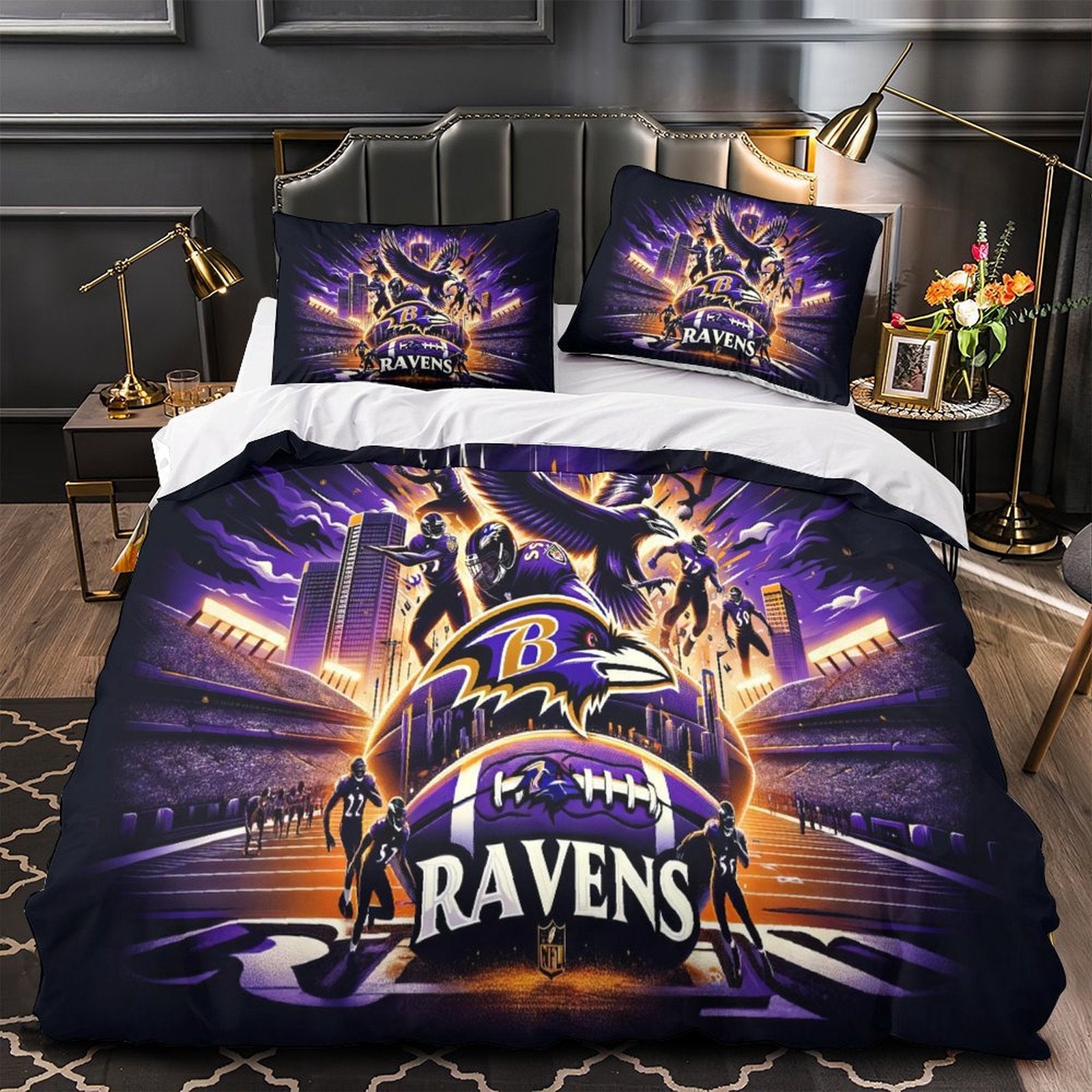 Baltimore Ravens Bedding Set Duvet Cover Without Filler (Online Order Only)