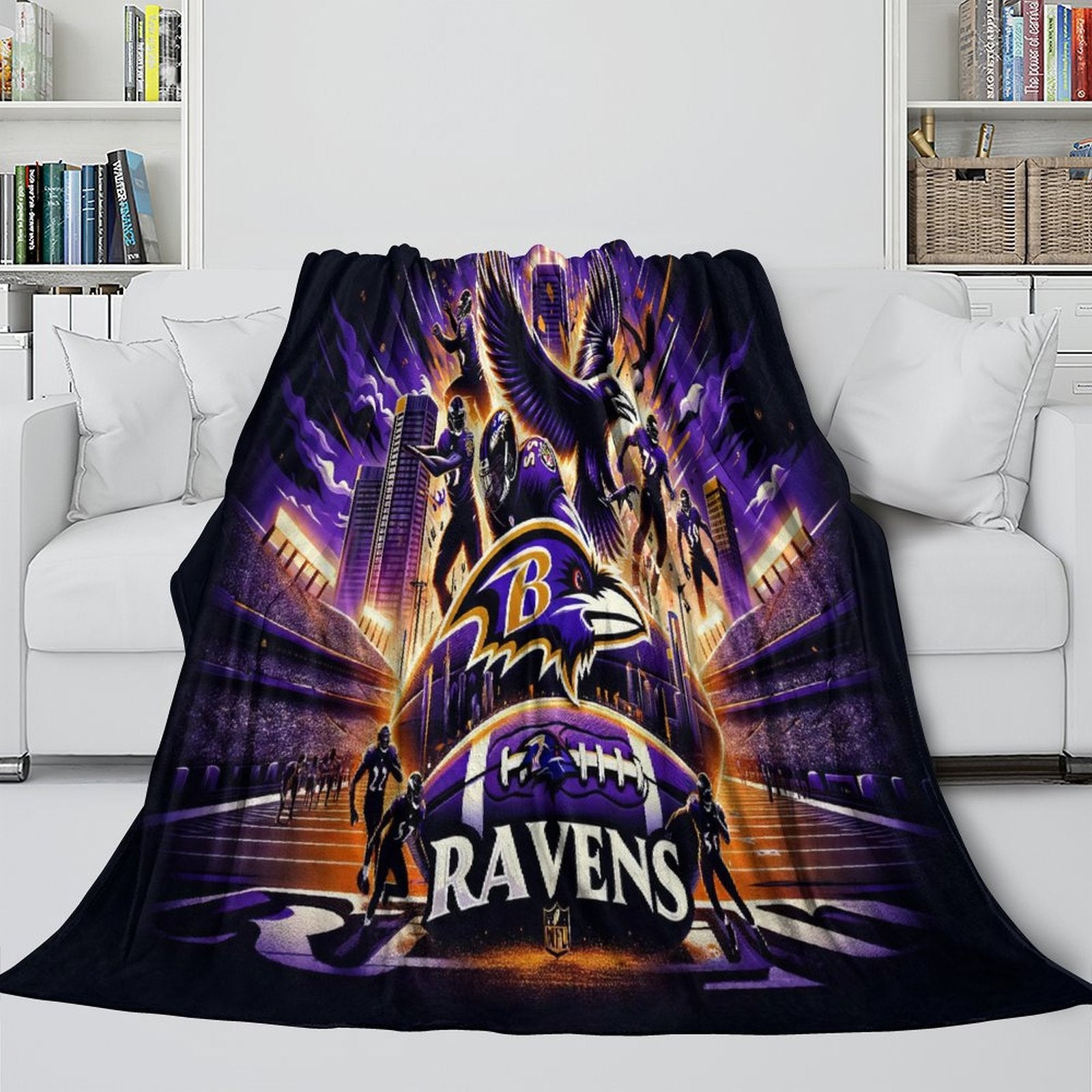 Baltimore Ravens Blanket Flannel Fleece Throw (Online Order Only)