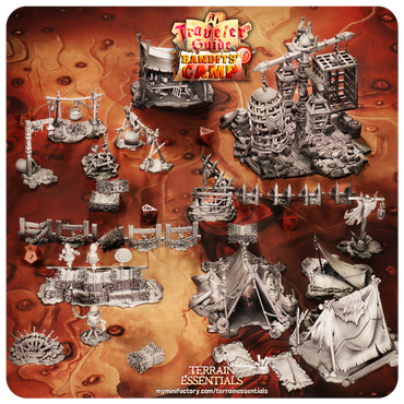 3D Printed Cast n Play Shooting Area Bandits Camp Terrain Set 28mm 32mm D&D (Online Only)