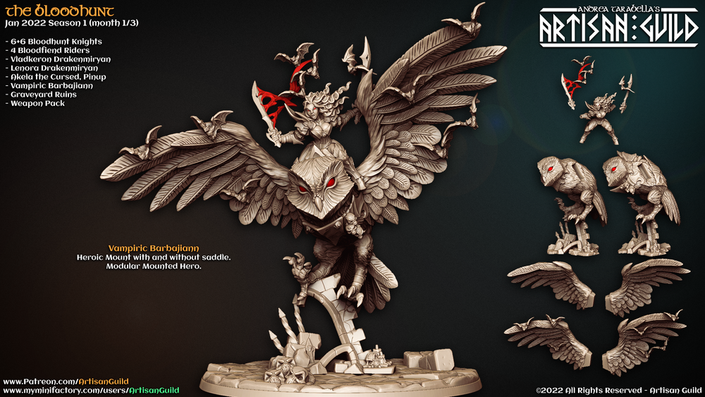 3D Printed Artisan Guild Vampiric Barbajiann The Bloodhunt 28mm 32mm (Online Only)
