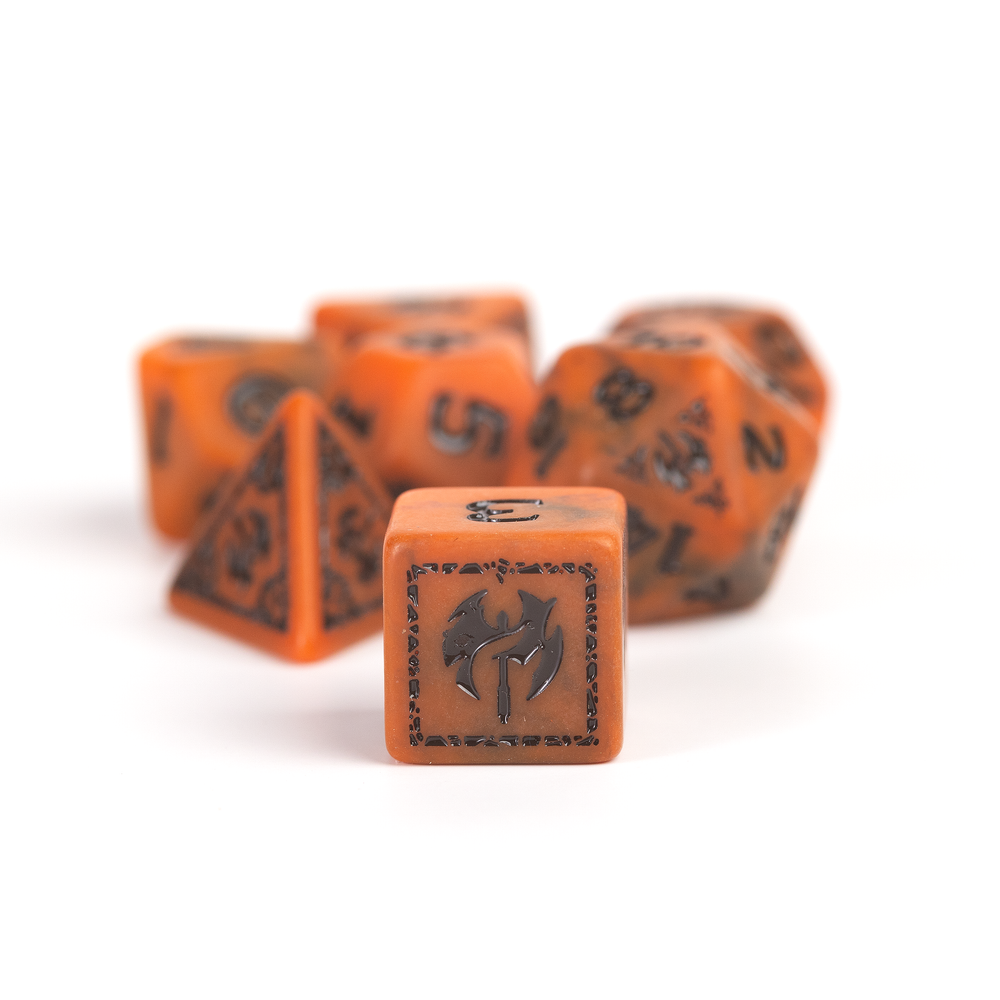 D&D Adventure Dice Set - Barbarian Edition | Orange 15pc Collection (ONLINE ORDER ONLY)