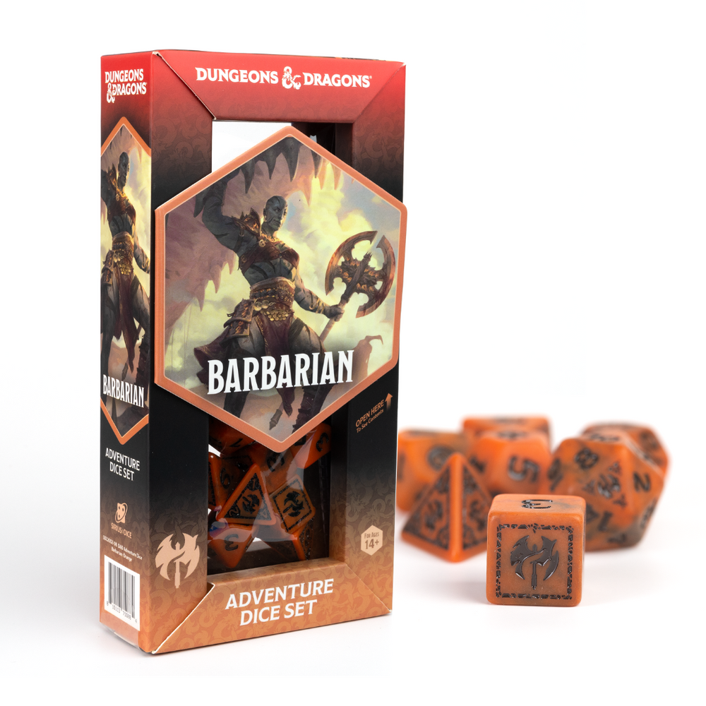 D&D Adventure Dice Set - Barbarian Edition | Orange 15pc Collection (ONLINE ORDER ONLY)