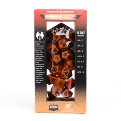 D&D Adventure Dice Set - Barbarian Edition | Orange 15pc Collection (ONLINE ORDER ONLY)