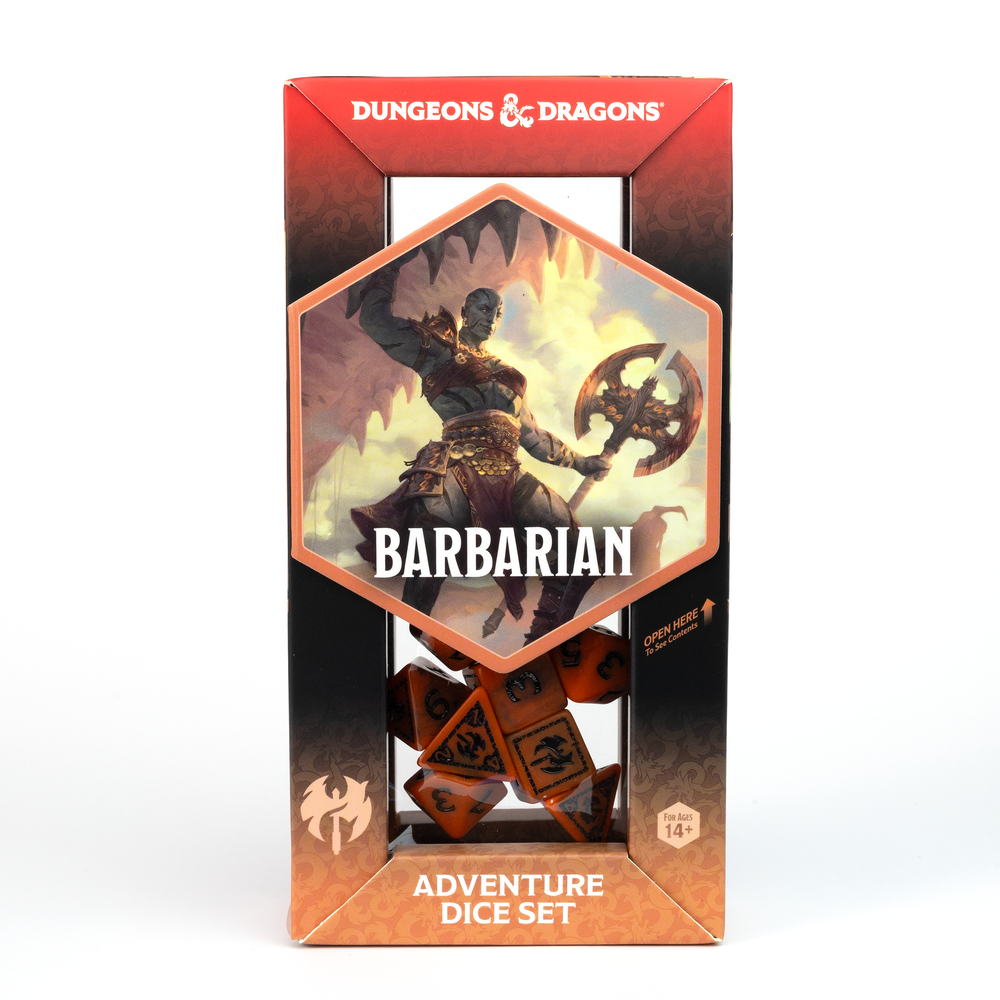 D&D Adventure Dice Set - Barbarian Edition | Orange 15pc Collection (ONLINE ORDER ONLY)