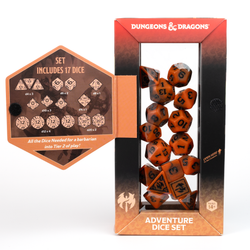 D&D Adventure Dice Set - Barbarian Edition | Orange 15pc Collection (ONLINE ORDER ONLY)