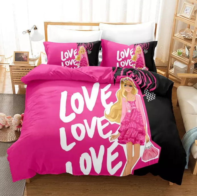 Barbie Bedding Set Pattern Kids Quilt Cover Without Filler (Online Order Only)