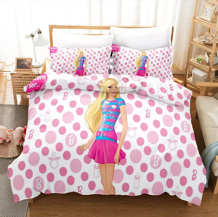 Barbie Bedding Set Pattern Kids Quilt Cover Without Filler (Online Order Only)