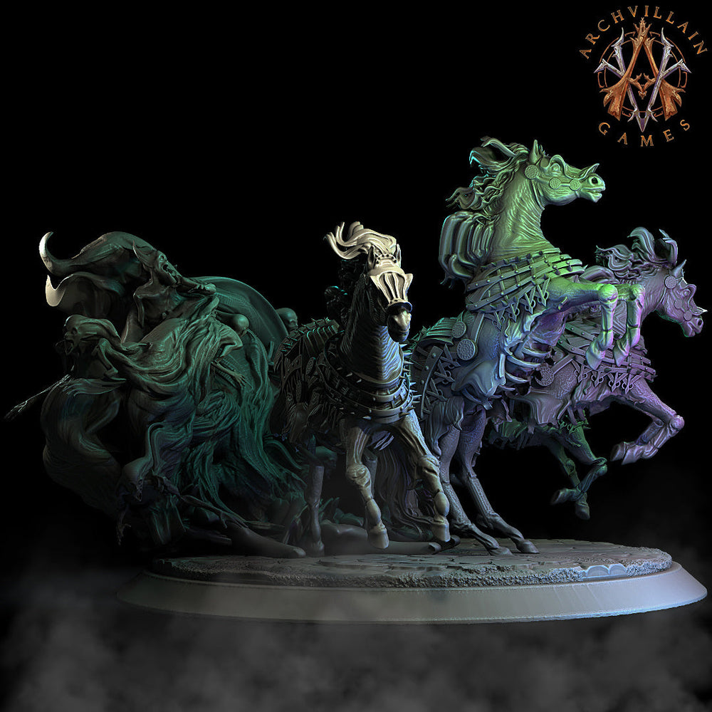 3D Printed Archvillain Games Baron's Horses The Sorrowsown 28 32mm D&D (Online Only)