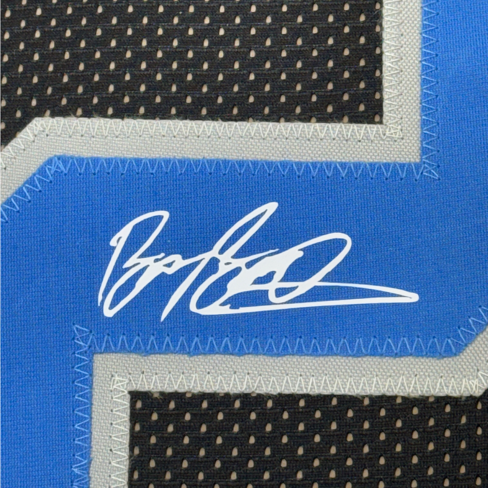 Framed Facsimile Autographed Barry Sanders 35x39 Detroit Black Reprint Laser Auto Football Jersey (ONLINE ORDER ONLY)