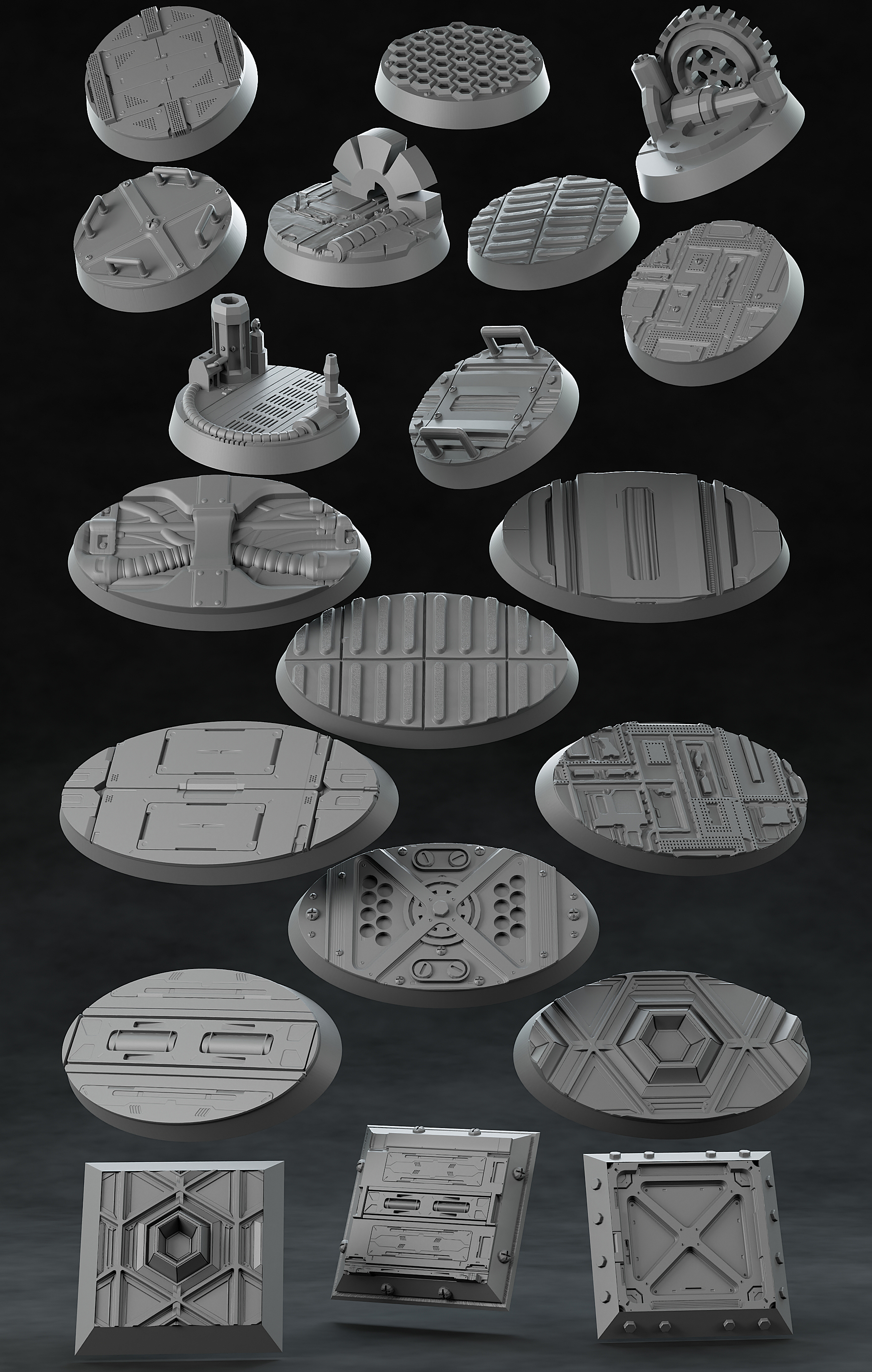 3D Printed Nafarrate Space Orc Bases Set Space Orcs 28 32 mm D&D (Online Only)