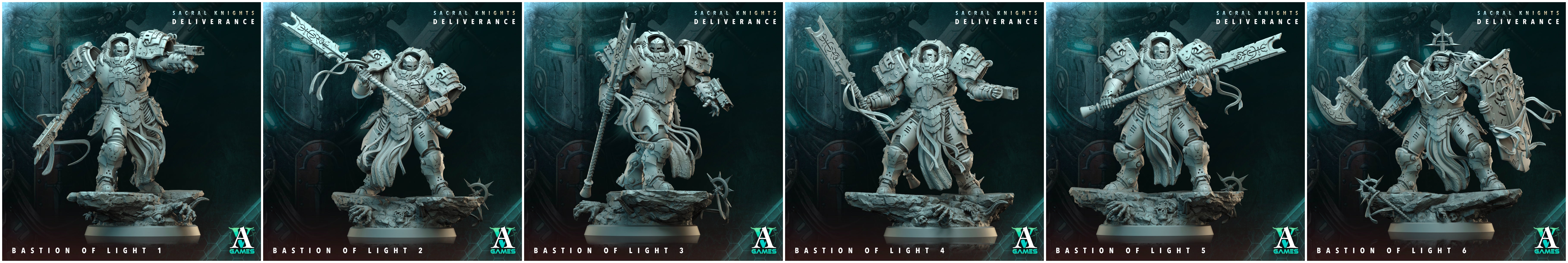3D Printed Archvillain Games Bastion of Light Sacral Knights Deliverance 28 32mm D&D (Online Only)