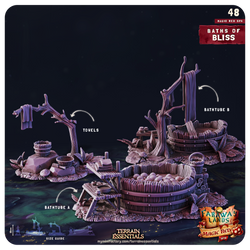 3D Printed Cast n Play Red Magic Spa Set 28mm 32mm D&D (Online Only)