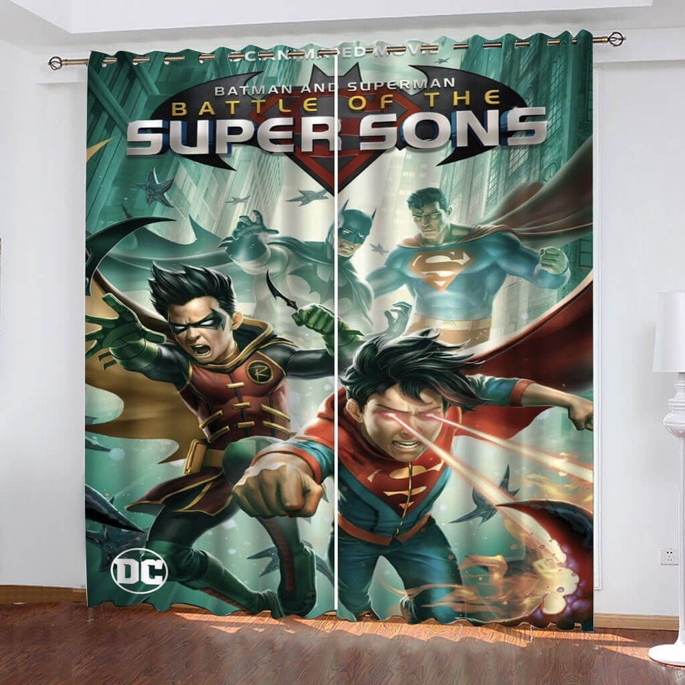 Batman and Superman Battle of the Super Sons Curtains Blackout Window Drapes (Online Order Only)