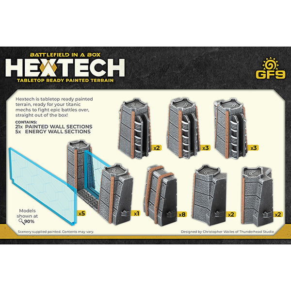 Battlefield in a Box: HexTech - Trinity City - Energy Walls (Grey/Blue) (ONLINE ORDER ONLY)