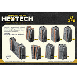 Battlefield in a Box: HexTech - Trinity City - Fortress Walls (Grey) (ONLINE ORDER ONLY)
