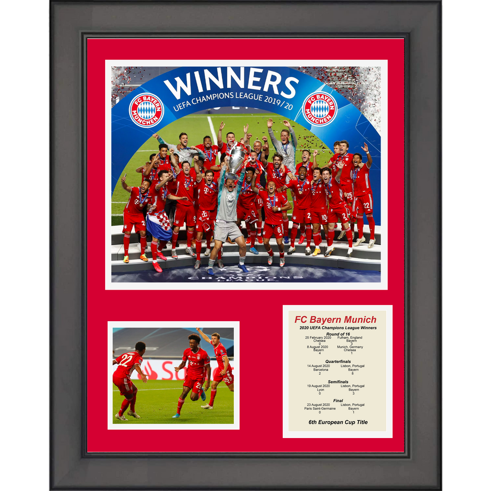 Framed FC Bayern Munich 2020 UEFA Champions League Winner 11"x14" Futbol Soccer Three Photo Collage (ONLINE ORDER ONLY)