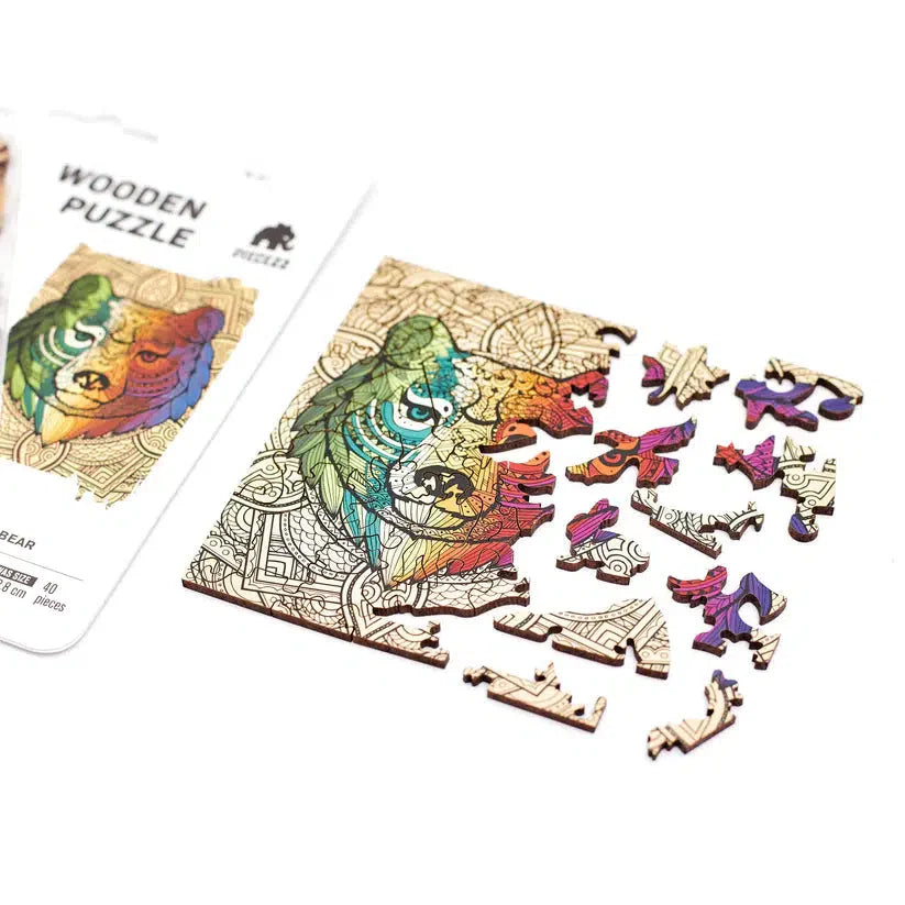 Bear 40 Piece Mini Wooden Jigsaw Puzzle Geek Toys (ONLINE ORDER ONLY)
