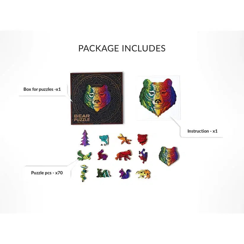 Bear 70 Piece Wooden Jigsaw Puzzle Geek Toys (ONLINE ORDER ONLY)