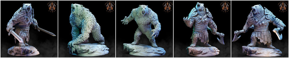 3D Printed Archvillain Games Frostburn Horrors - Bear Vanguard 28mm 32mm D&D (Online Only)