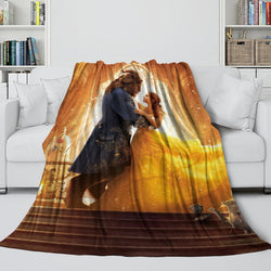 Beauty and the Beast Blanket Flannel Throw Room Decoration (Online Order Only)