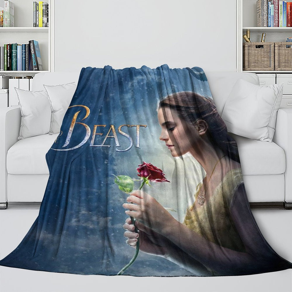 Beauty and the Beast Blanket Flannel Throw Room Decoration (Online Order Only)