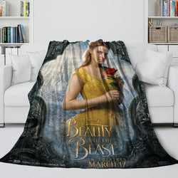 Beauty and the Beast Blanket Flannel Throw Room Decoration (Online Order Only)