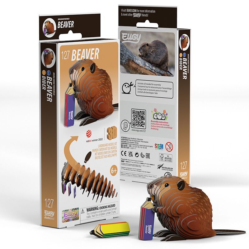 Beaver 3D Cardboard Model Kit Eugy (ONLINE ORDER ONLY)