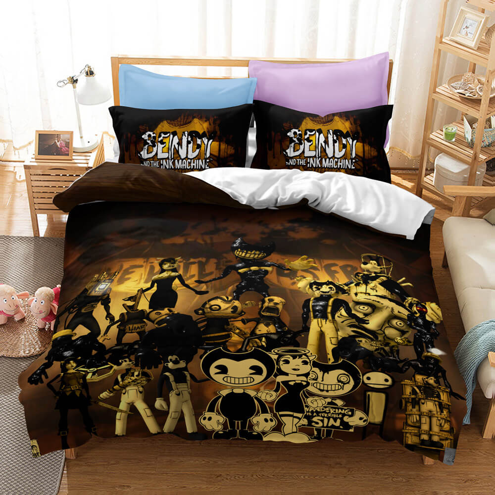 Bendy And The Ink Machine Kids Bedding Set Quilt Cover Without Filler (Online Order Only)