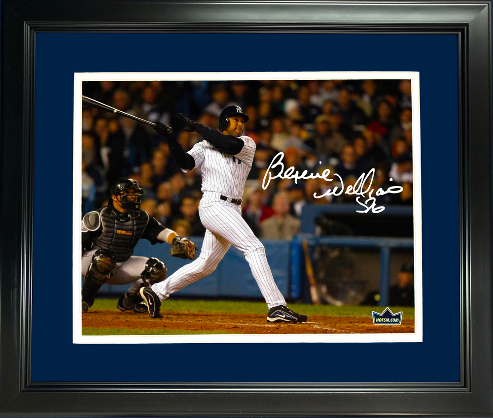 Framed Bernie Williams New York Yankees Facsimile Laser Engraved Signature Auto 11"x14" Baseball Photo HOFSM Holo (ONLINE ORDER ONLY)