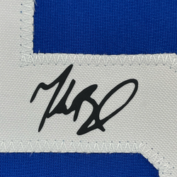 Framed Facsimile Autographed Mookie Betts 35x39 Los Angeles LA Blue Reprint Laser Auto Baseball Jersey (ONLINE ORDER ONLY)