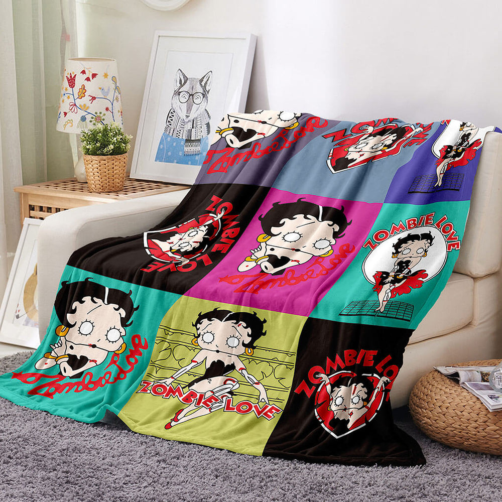 Betty Boop Blanket Flannel Fleece Throw Cosplay Blanket Room Decoration (Online Order Only)