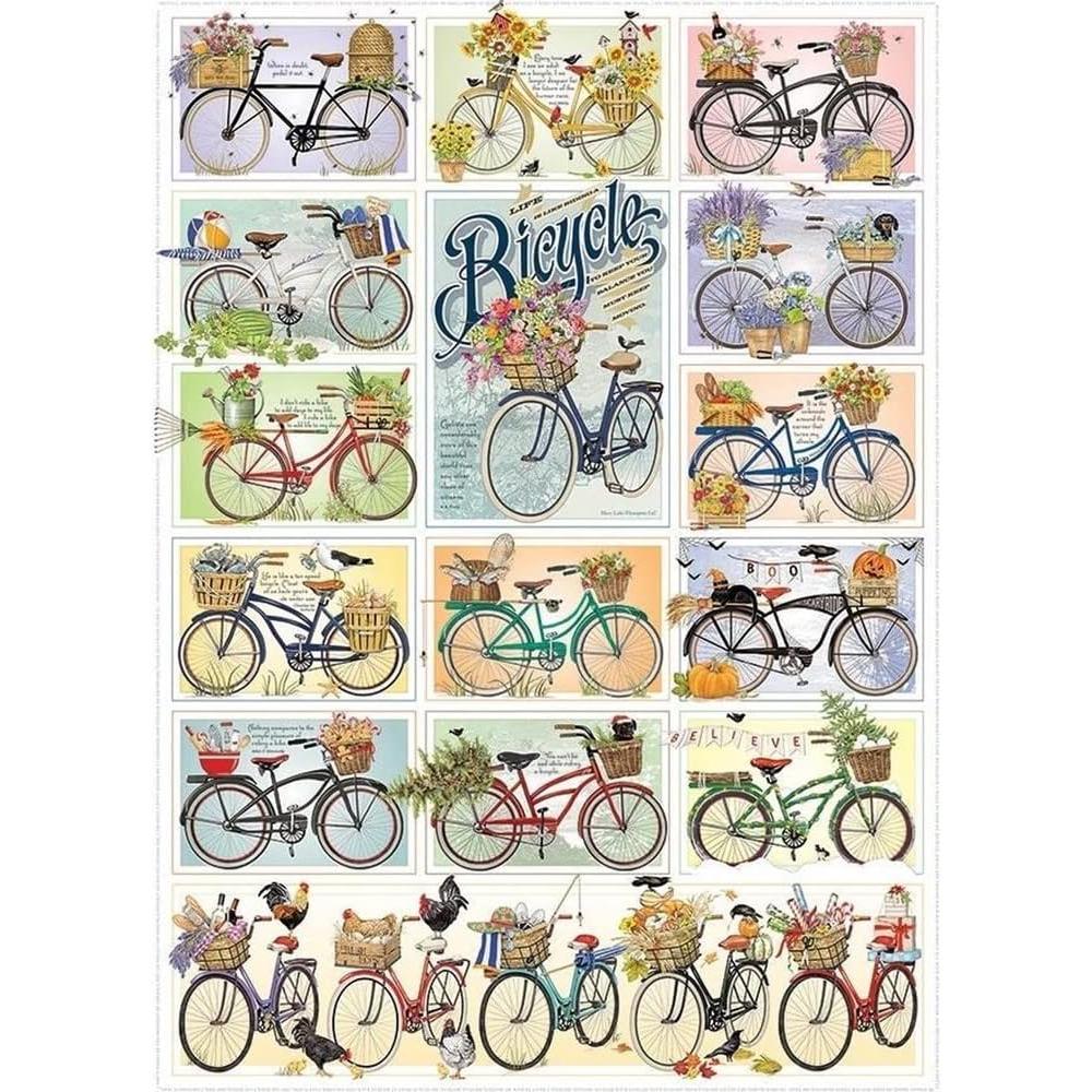 Bicycles (Large Box) 1000 Piece Jigsaw Puzzle Cobble Hill