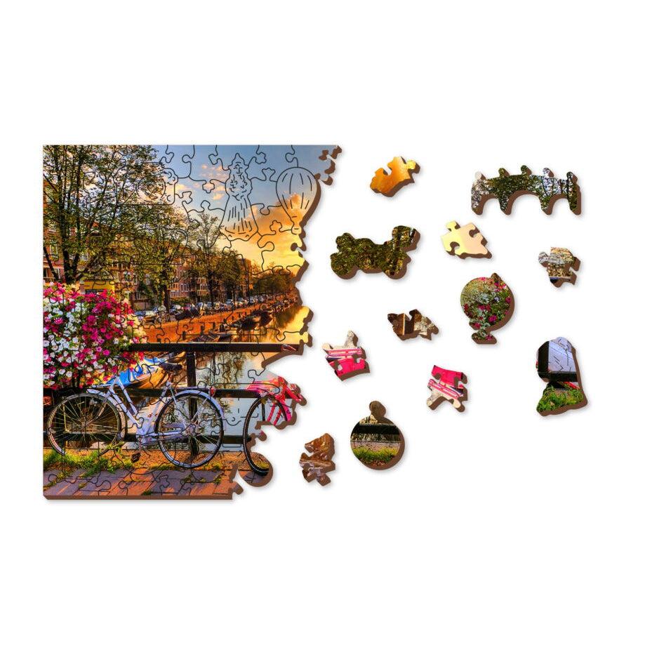 Bikes in Amsterdam 150 Piece Wood Jigsaw Puzzle Wooden City (ONLINE ORDER ONLY)