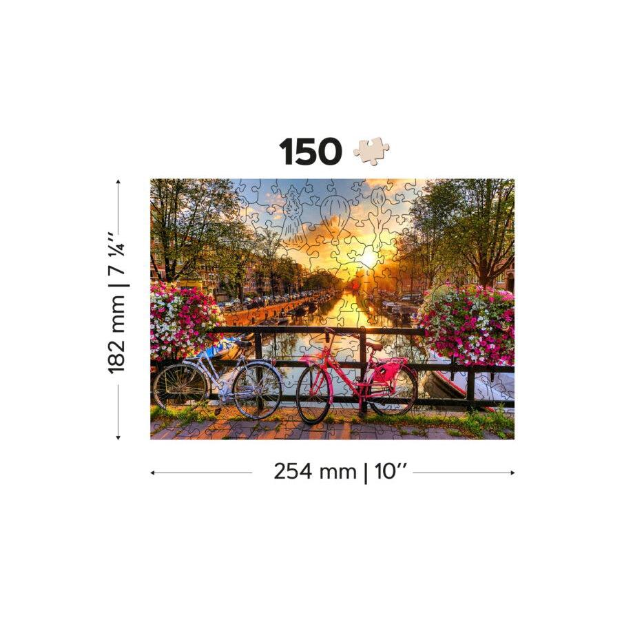 Bikes in Amsterdam 150 Piece Wood Jigsaw Puzzle Wooden City (ONLINE ORDER ONLY)