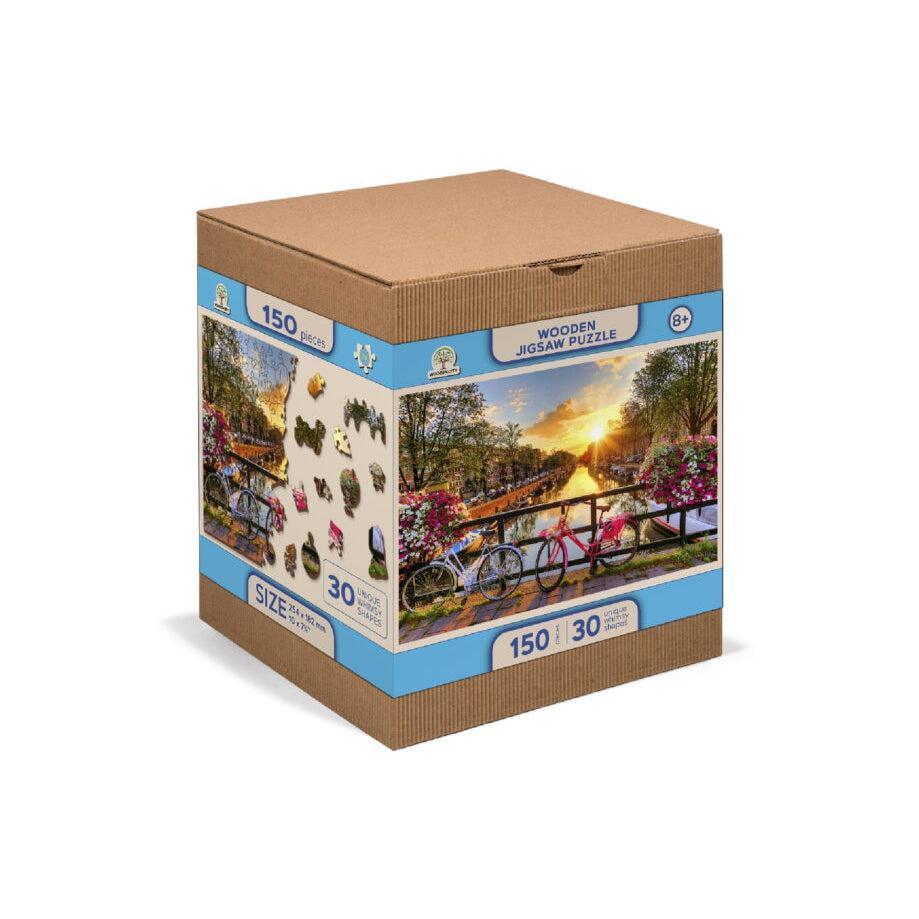 Bikes in Amsterdam 150 Piece Wood Jigsaw Puzzle Wooden City (ONLINE ORDER ONLY)