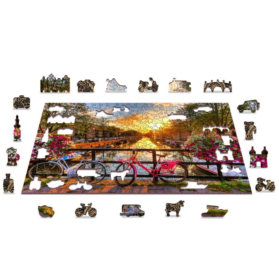Bikes in Amsterdam 300 Piece Wood Jigsaw Puzzle Wooden City (ONLINE ORDER ONLY)