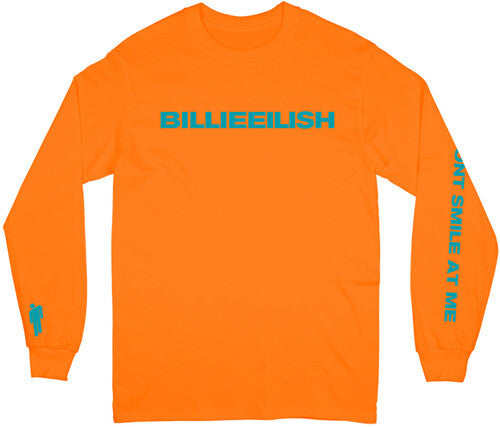 Billie Eilish Don't Smile Unisex Long Sleeve T-Shirt Medium (Large Item, Medium Long Sleeve Shirt, Orange) [T-Shirt] (ONLINE ORDER ONLY)