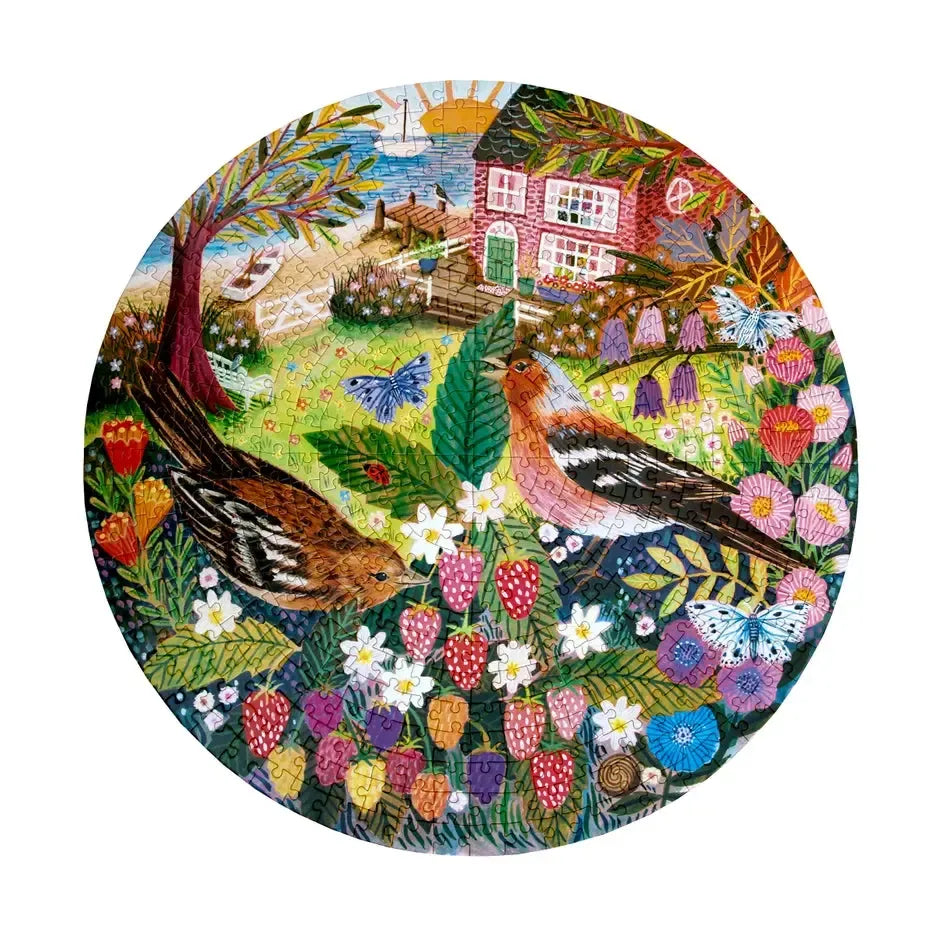 Birds by the Sea 500 Piece Round Jigsaw Puzzle eeBoo