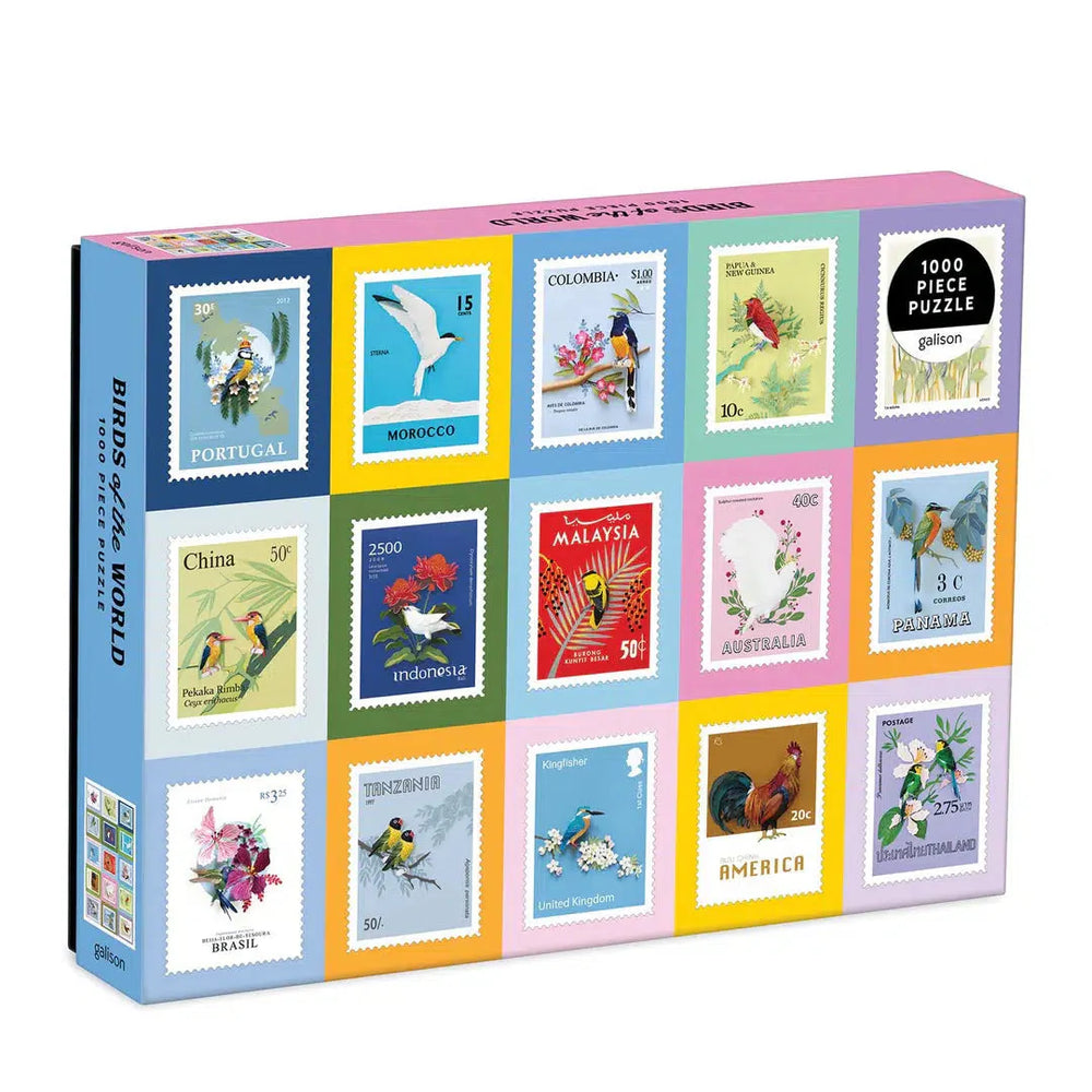Birds of the World Stamps 1000 Piece Jigsaw Puzzle Galison (ONLINE ORDER ONLY)